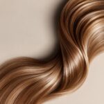glossy caramel waves on beige
