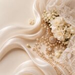 luxurious ivory bridal jewelry flatlay